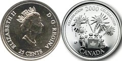 25 cents (Nuevo Milenio-Celebración) from Canada