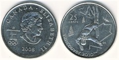 25 cents (JJ.OO-Esqui de estilo libre) from Canada