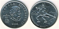 25 cents (JJ.OO.-Patinaje artístico) from Canada