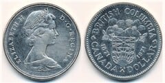 1 dollar (Centennial of the British Columbia Union) from Canada