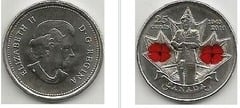 25 cents (65 Aniversario del Final de la Segunda Guerra Mundial) from Canada