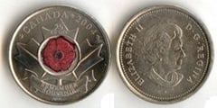 25 cents (Remembrance Day, Colored) from Canada