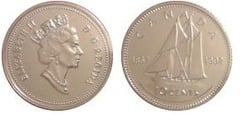 10 cents (125 Aniversario de la Confederación Canadiense) from Canada