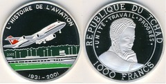 1.000 francos (Historia de la Aviación) from Chad