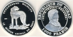 1.000 francos (Leopardo) from Chad