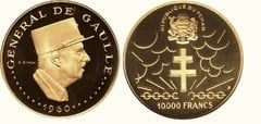 10.000 francos (10º Aniv. de la Independencia) from Chad