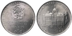 25 korun (150 Aniversario del Museo Nacional de Praga) from Czechoslovakia