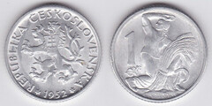 1 koruna from Checoslovaquia 