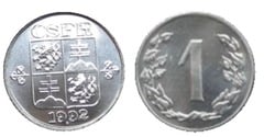 1 haléř from Czechoslovakia