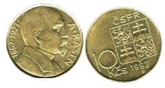 10 korun  (Alois Rašín) from Czechoslovakia
