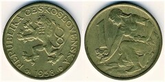 1 koruna from Czechoslovakia