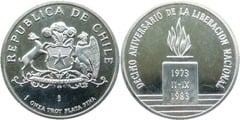 1/2 Onza (10 Aniversario de Liberación Nacional) from Chile