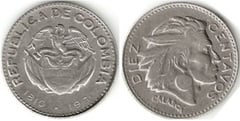 10 centavos (150th Anniversary of Independence) from Colombia