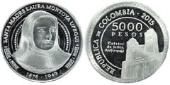 5.000 pesos (Santa Madre Laura Montoya Upegui) from Colombia