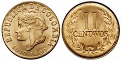 2 centavos (150th Anniversary of Independence) from Colombia