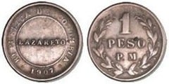 1 peso (Lazareto) from Colombia