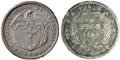 1 peso (United States of Colombia) from Colombia