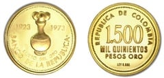 1.500 pesos (50 Aniversario del Banco de la República) from Colombia