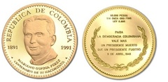 50.000 pesos (Centennial of the Birth of Mariano Ospina Pérez) from Colombia