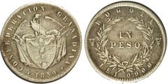 1 peso (Confederación Granadina) from Colombia