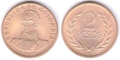 2 pesos (Simón Bolívar) from Colombia
