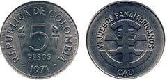 5 pesos (VI Juegos Panamericanos-Cali) from Colombia
