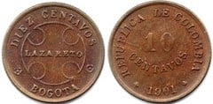 10 centavos (Lazareto) from Colombia