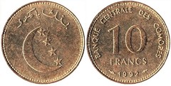 10 francs from Comoros
