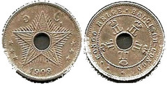 5 centimes from Belgian Congo