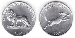 25 centimes (Perro salvaje) from Congo-Rep. Democratic