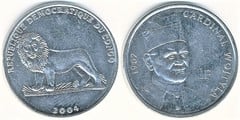 1 franc (25th Anniversary of the Visit of Pope John Paul II) from Congo-Rep. Democratic