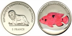 5 francs (Pink Fish) from Congo-Rep. Democratic