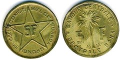 5 francs from Congo-Ruanda Urundi