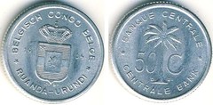 50 centimes from Congo-Ruanda Urundi