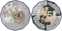 25 kuna (25th Anniversary - Member of the United Nations) from Croatia