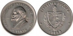 1 peso (Lenin - 60 Aniversario de la Revolución Socialista) from Cuba