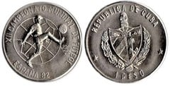 1 peso (XII World Soccer Championship-Spain 82) from Cuba