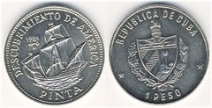 1 peso (Descubrimiento de América-Nave Pinta) from Cuba