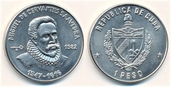 1 peso (Miguel de Cervantes Saavedra) from Cuba