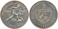 1 peso (XIII Campeonato Mundial de Fútbol - México 86) from Cuba