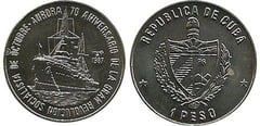 1 peso (70 Aniversario de la Revolución Socialista) from Cuba