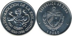 1 peso (100th Anniversary of the Abolition of Slavery) from Cuba