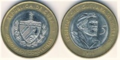 5 pesos (Peso Convertible) from Cuba