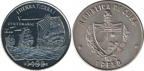 Photo of 1 peso (V Cent. Descubrimiento de América - 1482)