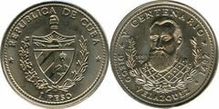 1 peso (V Cent. Descubrimiento de América - Diego Velazquez) from Cuba
