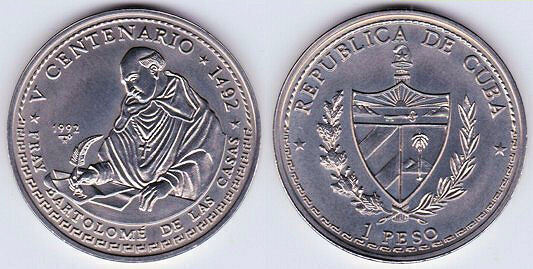 Photo of 1 peso (V Cent. Descubrimiento de América - Bartolomé de las Casas)