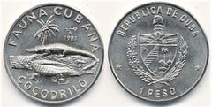 1 peso (Cuban Fauna - Crocodile) from Cuba