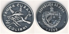1 peso (Cuban Fauna - Hummingbird) from Cuba