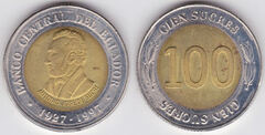 100 sucres (70th Anniversary of the Central Bank) from Ecuador