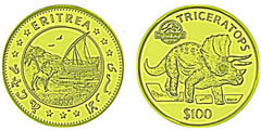 100 dollar (Triceratops) from Eritrea